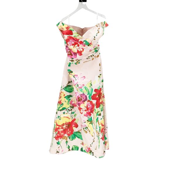 ALFRED SUNG Dress Size 24W NEW NWOT Pockets Pink V Neck Floral - Picture 6 of 8